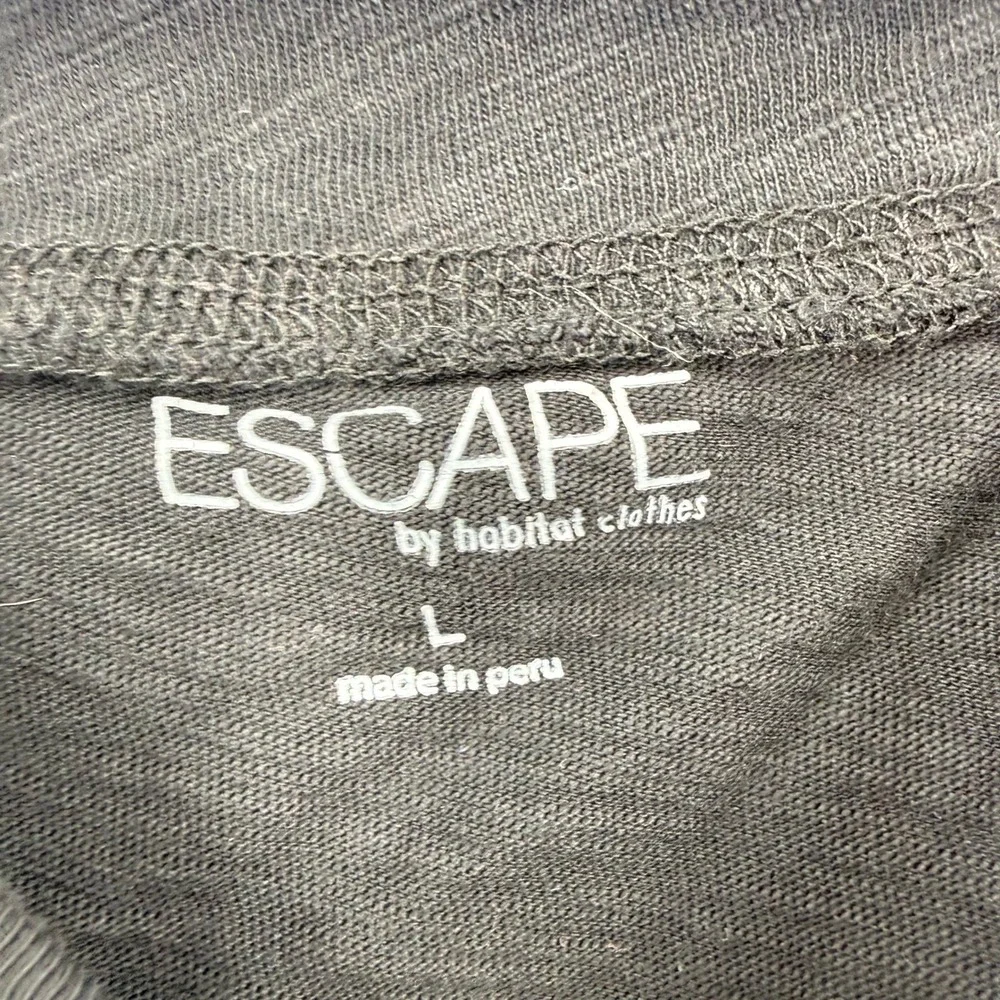 Escape by Habitat Skirt Women L Black Cotton Slub Knit Minimalist Lagenlook Cozy